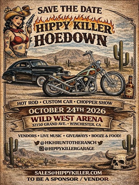 Hippy Killer Hoedown Hot Rod, Custom Car, and Chopper Show flyer October 2026